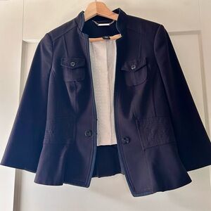 White House Black Market Navy Peplum Blazer size M